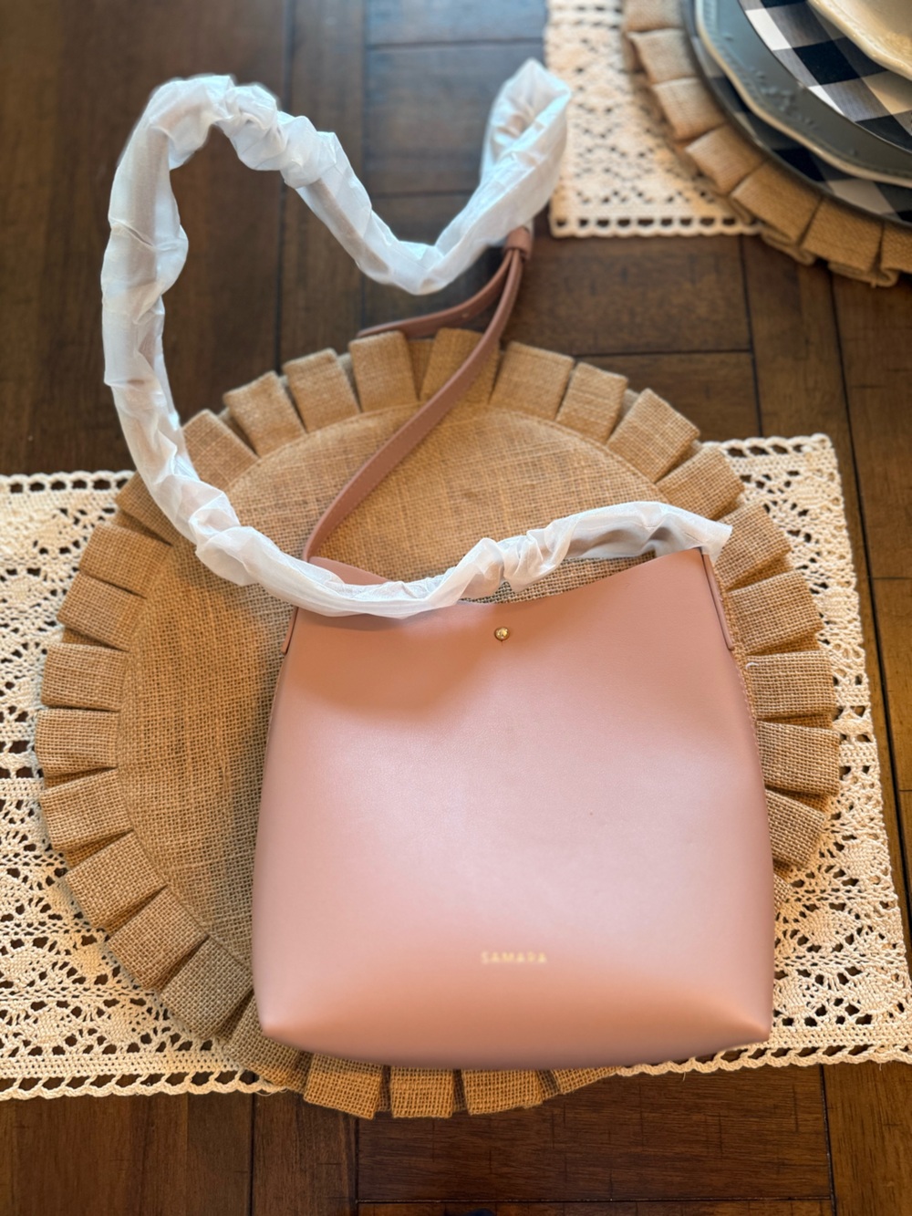 Samara Blush Peony Vegan Leather Shoulder Bag - Sleek Everyday Tote